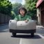 用户小白兔跑跑的头像，白色卡通兔子奔跑动态图案